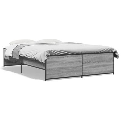 vidaXL Bed Frame without Mattress Grey Sonoma 120x190 cm Small Double