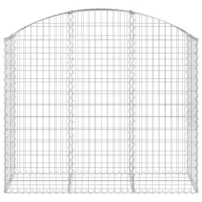 vidaXL Arched Gabion Basket 150x50x120/140 cm Galvanised Iron