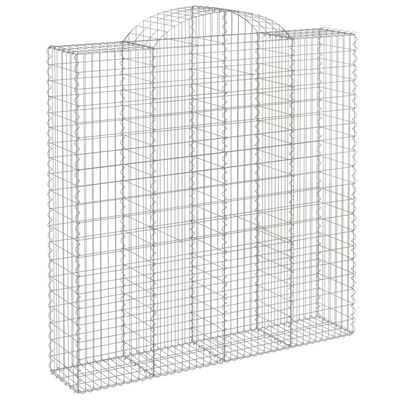 vidaXL Arched Gabion Baskets 3 pcs 200x50x200/220 cm Galvanised Iron