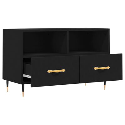 vidaXL TV Cabinet Black 80x36x50 cm Engineered Wood