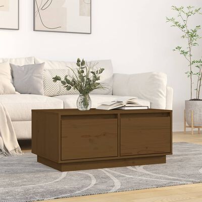 vidaXL Coffee Table Honey Brown 80x50x35 cm Solid Wood Pine