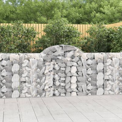 vidaXL Arched Gabion Baskets 40 pcs 200x30x100/120 cm Galvanised Iron