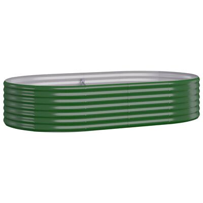 vidaXL Garden Raised Bed Powder-coated Steel 175x100x36 cm Green