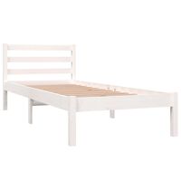 vidaXL Bed Frame Solid Wood Pine 75x190 cm Small Single White