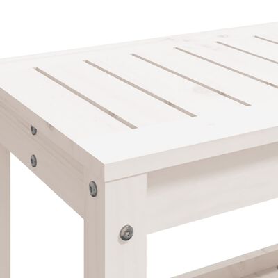 vidaXL Garden Bench White 108x35x45 cm Solid Wood Pine