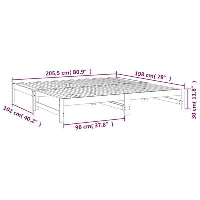 vidaXL Pull-out Day Bed without Mattress Grey 2x(100x200) cm