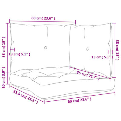 vidaXL Pallet Cushions 3 pcs Grey Check Pattern Fabric