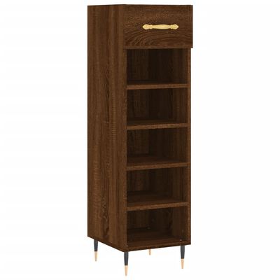 vidaXL Shoe Cabinet Brown Oak 30x35x105 cm Engineered Wood