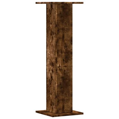 vidaXL Speaker Stands 2 pcs Smoked Oak 30x30x95 cm Engineered Wood