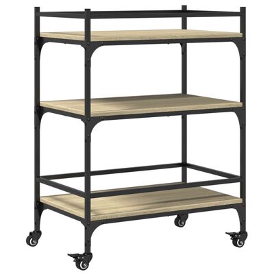 vidaXL Kitchen Trolley Sonoma Oak 65x40x86.5 cm Engineered Wood