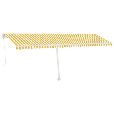 vidaXL Manual Retractable Awning with LED 600x300 cm Yellow and White