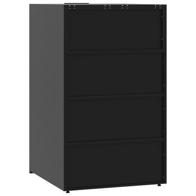 vidaXL Wheelie Bin Storage for 4 Bins Black 276x79x117 cm Steel