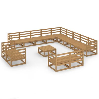 vidaXL 14 Piece Garden Lounge Set Solid Pinewood