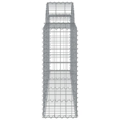 vidaXL Arched Gabion Baskets 15 pcs 200x30x80/100 cm Galvanised Iron