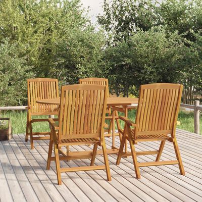 vidaXL Reclining Garden Chairs 4 pcs Solid Wood Teak