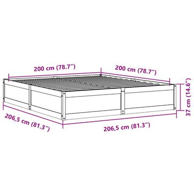 vidaXL Bed Frame without Mattress 200x200 cm Solid Wood Pine