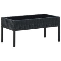 vidaXL Garden Table Black 75x40x37 cm Poly Rattan