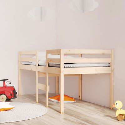 vidaXL High Sleeper Bed without Mattress 75x190 cm Small Single Solid Wood Pine