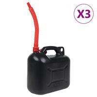 vidaXL Fuel Can with Flexible Spout 3 pcs Black 10 L Plastic