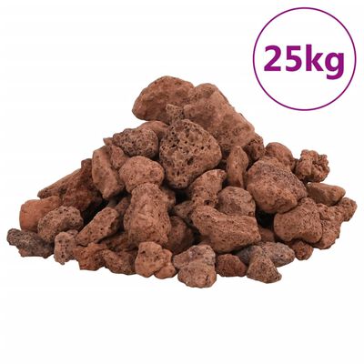 vidaXL Volcanic Rocks 25 kg Red 1-2 cm