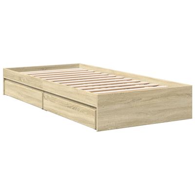 vidaXL Bed Frame with Drawers without Mattress Sonoma Oak 90x200 cm