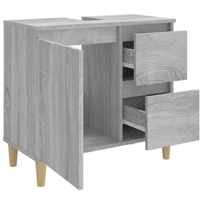 vidaXL Bathroom Cabinet Grey Sonoma 65x33x60 cm Engineered Wood