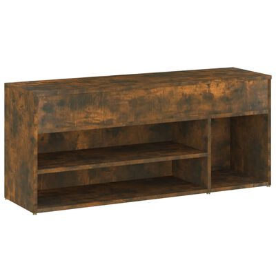 vidaXL Shoe Bench Smoked Oak 105x30x45 cm Engineered Wood