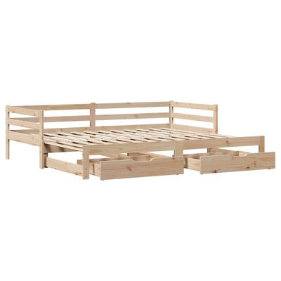 vidaXL Daybed with Trundle and Drawers without Mattress 80x200 cm