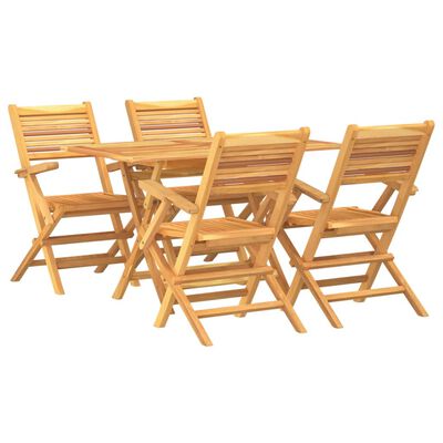 vidaXL 5 Piece Garden Dining Set Solid Wood Teak