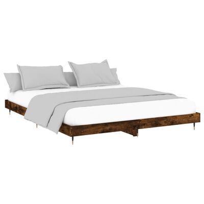 vidaXL Bed Frame without Mattress Smoked Oak 180x200 cm Super King Engineered Wood