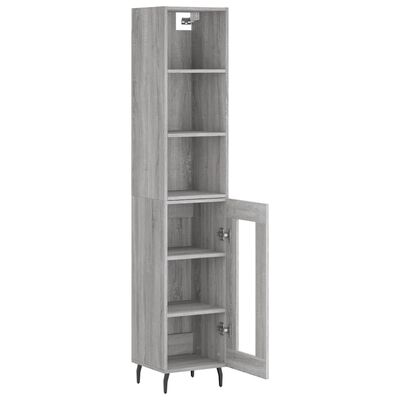 vidaXL Highboard Grey Sonoma 34.5x34x180 cm Engineered Wood