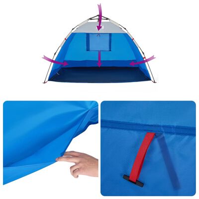 vidaXL Beach Tent 2-Person Azure Blue Quick Release Waterproof