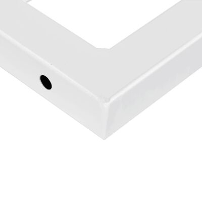 vidaXL Shelf Brackets for Washbasin 2 pcs White Trapezium Steel