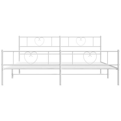 vidaXL Metal Bed Frame without Mattress with Footboard White 193x203 cm