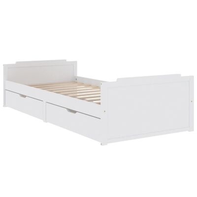 vidaXL Bed Frame without Mattress White Solid Wood Pine 90x200 cm