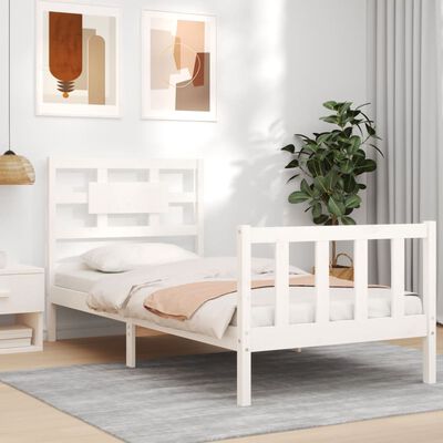 vidaXL Bed Frame without Mattress White 90x200 cm Solid Wood Pine