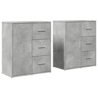 vidaXL Sideboards 2 pcs Concrete Grey 60x31x70 cm Engineered Wood