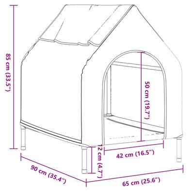 vidaXL Dog House Anthracite Oxford Fabric and Steel