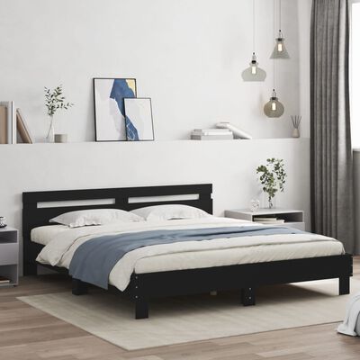 vidaXL Bed Frame without Mattress Black 200x200 cm