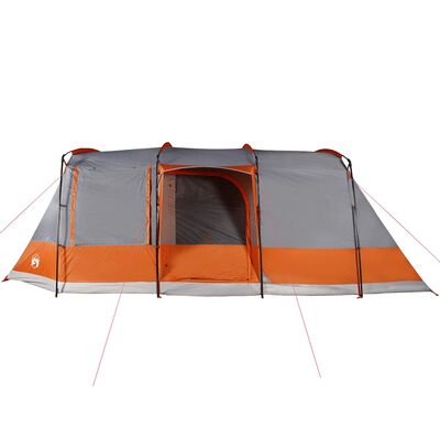 vidaXL Camping Tent Tunnel 4-Person Grey and Orange Waterproof