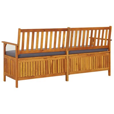 vidaXL Storage Bench with Cushion 170 cm Solid Wood Acacia