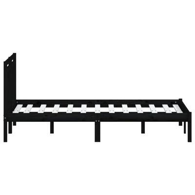 vidaXL Bed Frame without Mattress Black Solid Wood 140x200 cm (810021+814098)