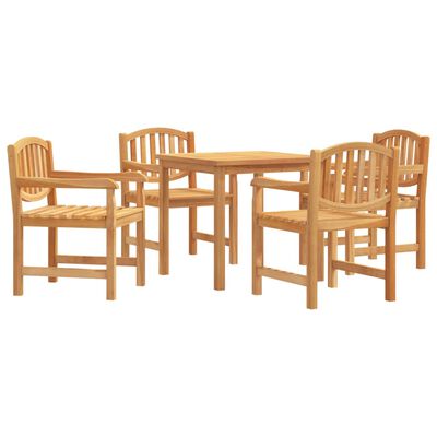 vidaXL 5 Piece Garden Dining Set Solid Wood Teak