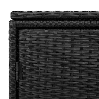 vidaXL Garden Storage Cabinet Black 110x55x60.5 cm Poly Rattan