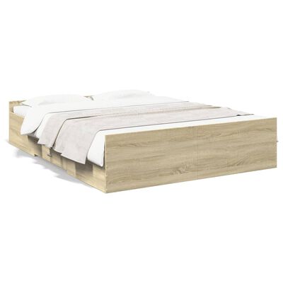 vidaXL Bed Frame with Drawers without Mattress Sonoma Oak 160x200 cm