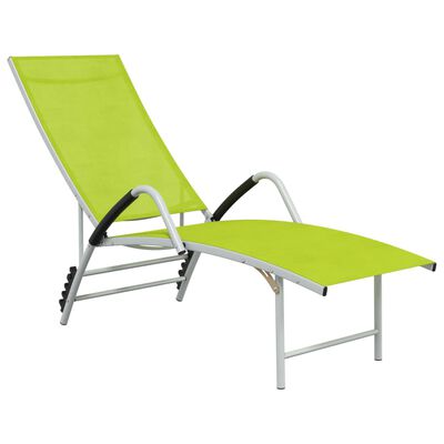 vidaXL Sun Lounger Textilene and Aluminium Green