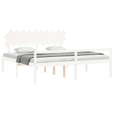 vidaXL Senior Bed without Mattress White 200x200 cm Solid Wood