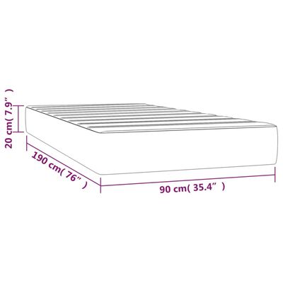 vidaXL Pocket Spring Bed Mattress Grey 90x190x20 cm Faux Leather