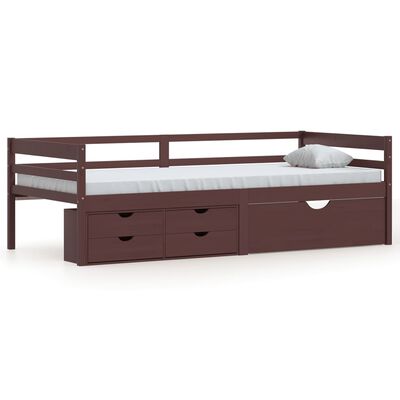 vidaXL Bed Frame with Storage without Mattress Dark Brown 90x200 cm