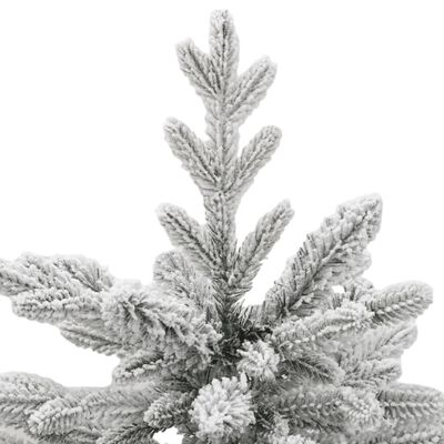 vidaXL Artificial Hinged Christmas Tree with Flocked Snow 150 cm